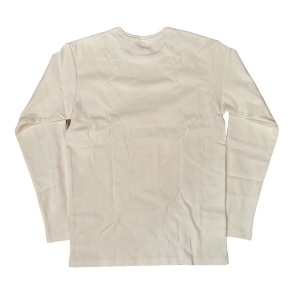 画像2: HIGHWAY NINE ハイウェイナイン C-NECK RIB L/S Tee WHITE (2)