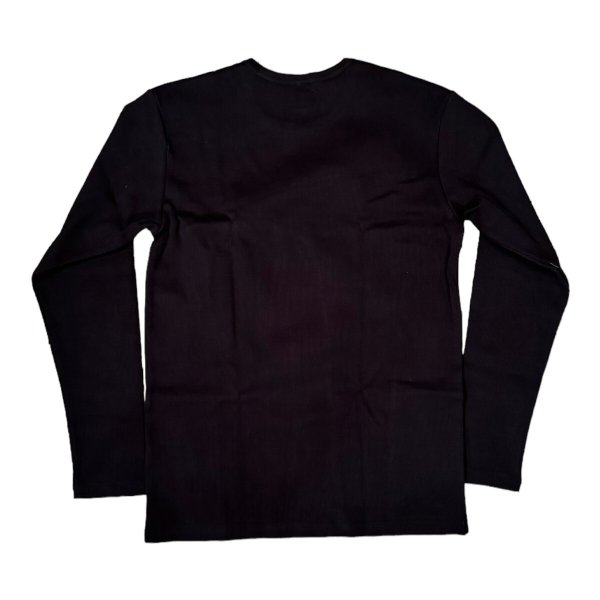 画像2: HIGHWAY NINE ハイウェイナイン C-NECK RIB L/S Tee BLACK ブラック (2)
