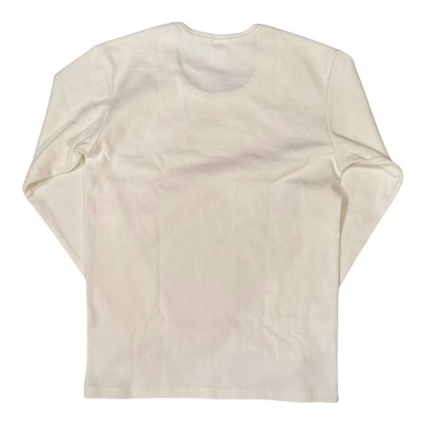 画像2: HIGHWAY NINE ハイウェイナイン U-NECK RIB L/S Tee WHITE (2)