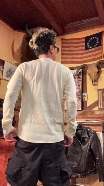 画像6: HIGHWAY NINE ハイウェイナイン C-NECK ハニカムサーマルL/S Tee NATURAL ナチュラル (6)
