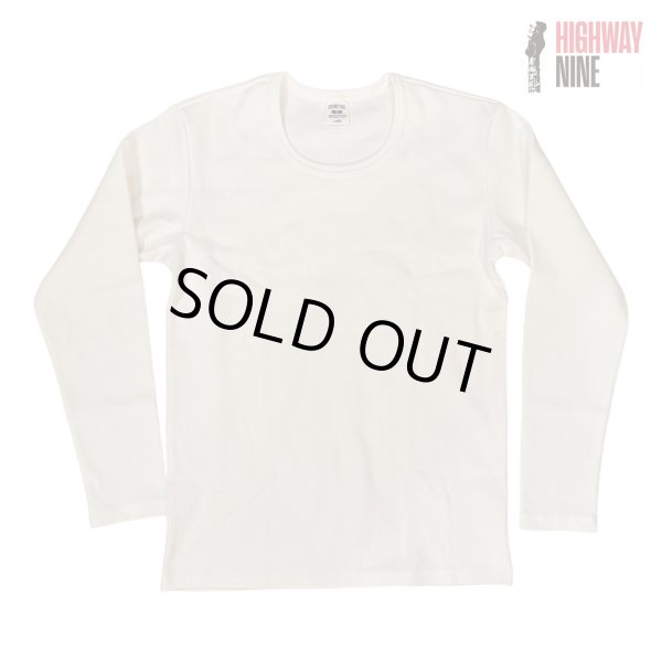 画像1: HIGHWAY NINE　ハイウェイナイン　U-NECK RIB　L/S　Tee　WHITE (1)