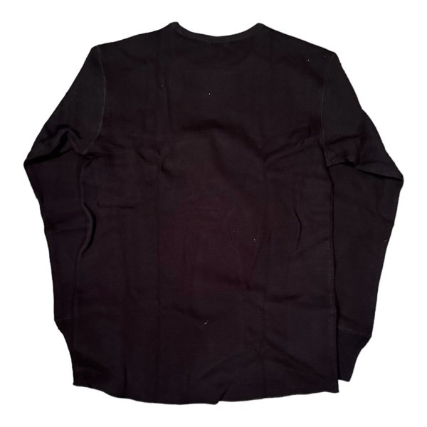 画像2: HIGHWAY NINE ハイウェイナイン C-NECK ハニカムサーマルL/S Tee BLACK ブラック (2)