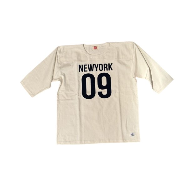 画像2: HIGHWAY NINE ハイウェイナイン  10/-TENJIKU ROUGH FIT FOOT BALL PRINT TEE NEW YORK WHITEホワイト/BLACKブラック (2)