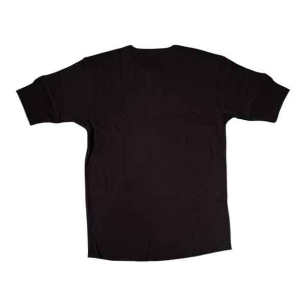 画像2: HIGHWAY NINE ハイウェイナイン HENRY-NECK ハニカムサーマルS/S Tee BLACK ブラック (2)