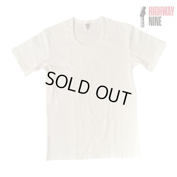 画像1: HIGHWAY NINE　ハイウェイナイン　U-NECK RIB　S/S　Tee　WHITE (1)