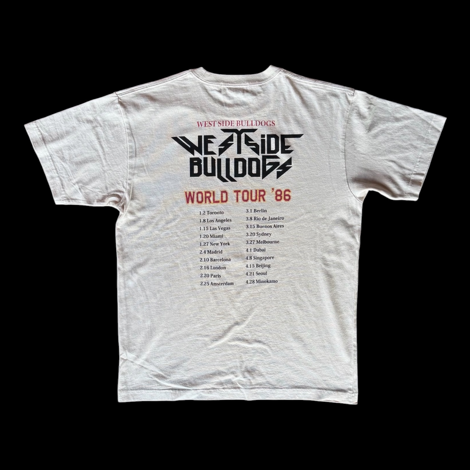 WEST SIDE BULLDOGS ウエストサイドブルドッグス TOUR TEE ECRU