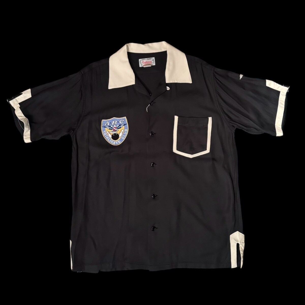 CUSHMAN クッシュマン レーヨン 開襟 ボーリングシャツ XLサイズ CUSHMAN クッシュマン RAYON BOWLING SHIRT OKINAWA レーヨン