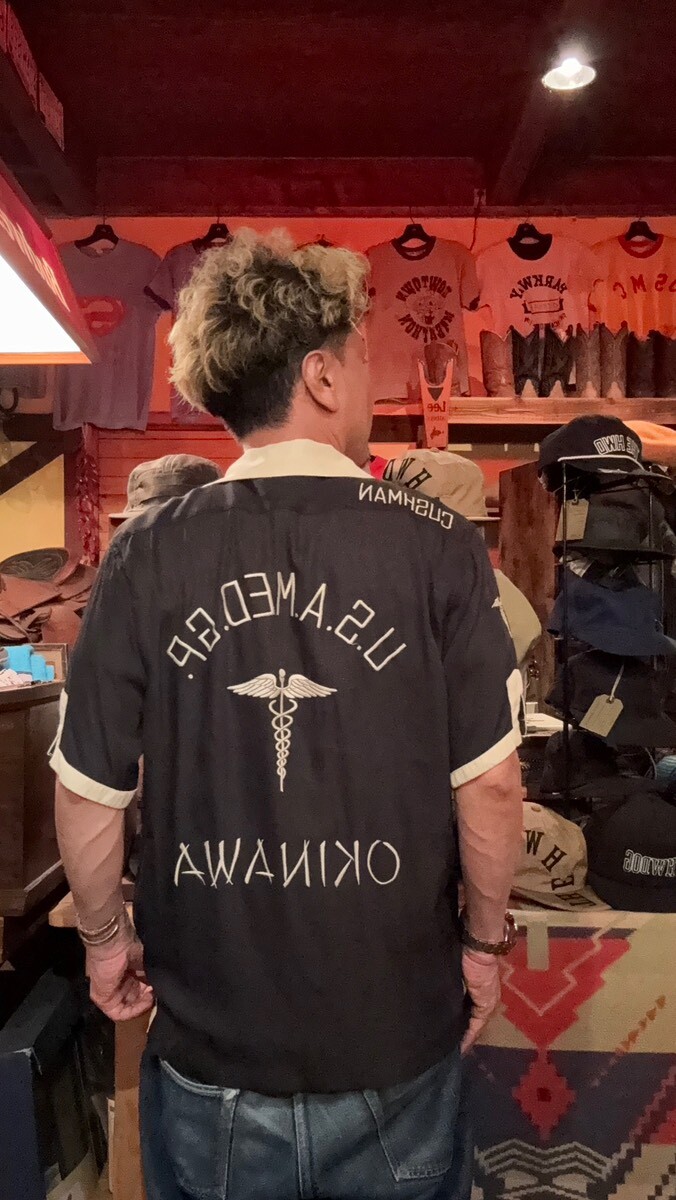 CUSHMAN クッシュマン RAYON BOWLING SHIRT OKINAWA レーヨン