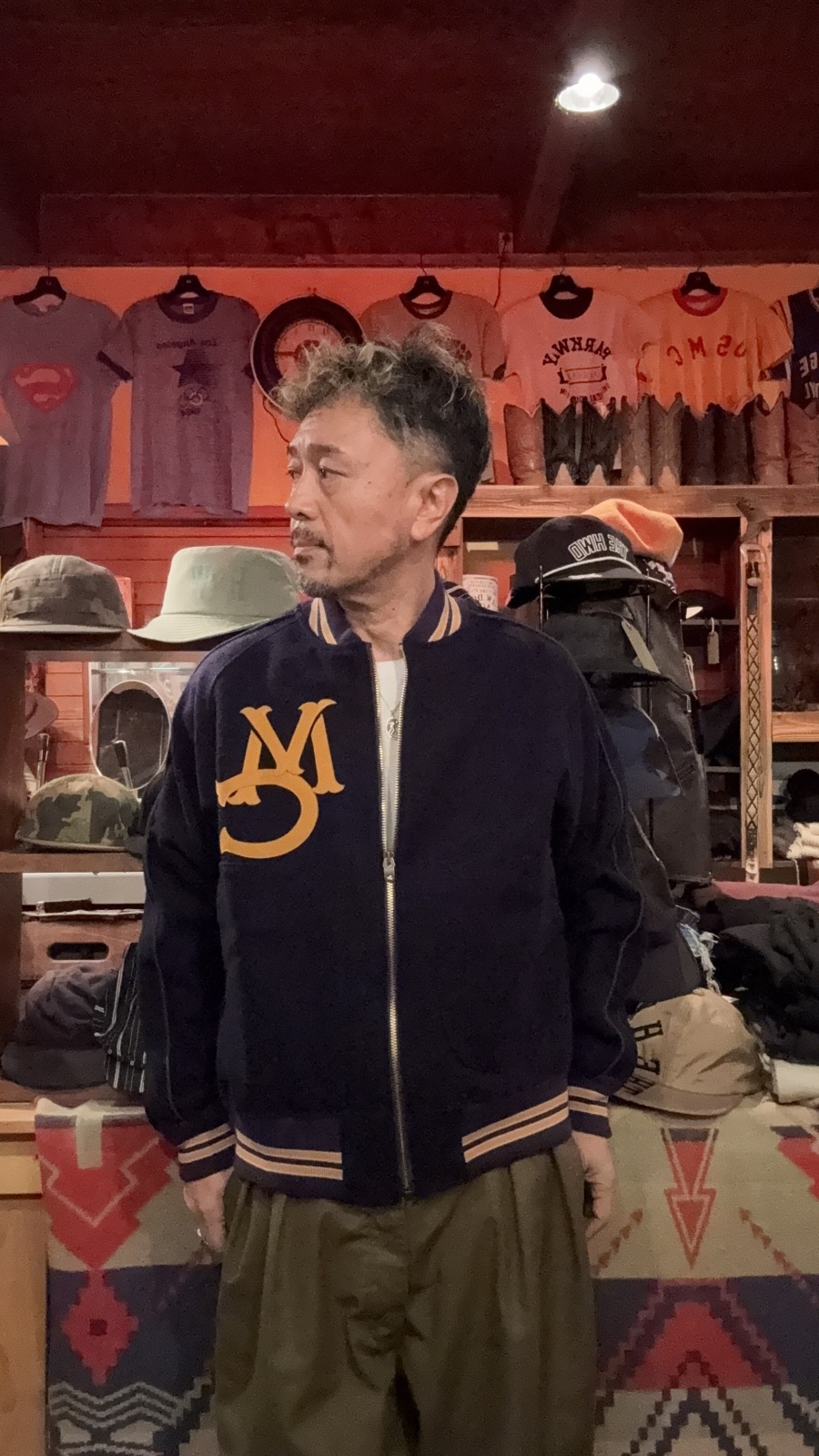 GYPSY＆SONS CHEER STADIUM JK NAVY ネイビー - PHILLIP66